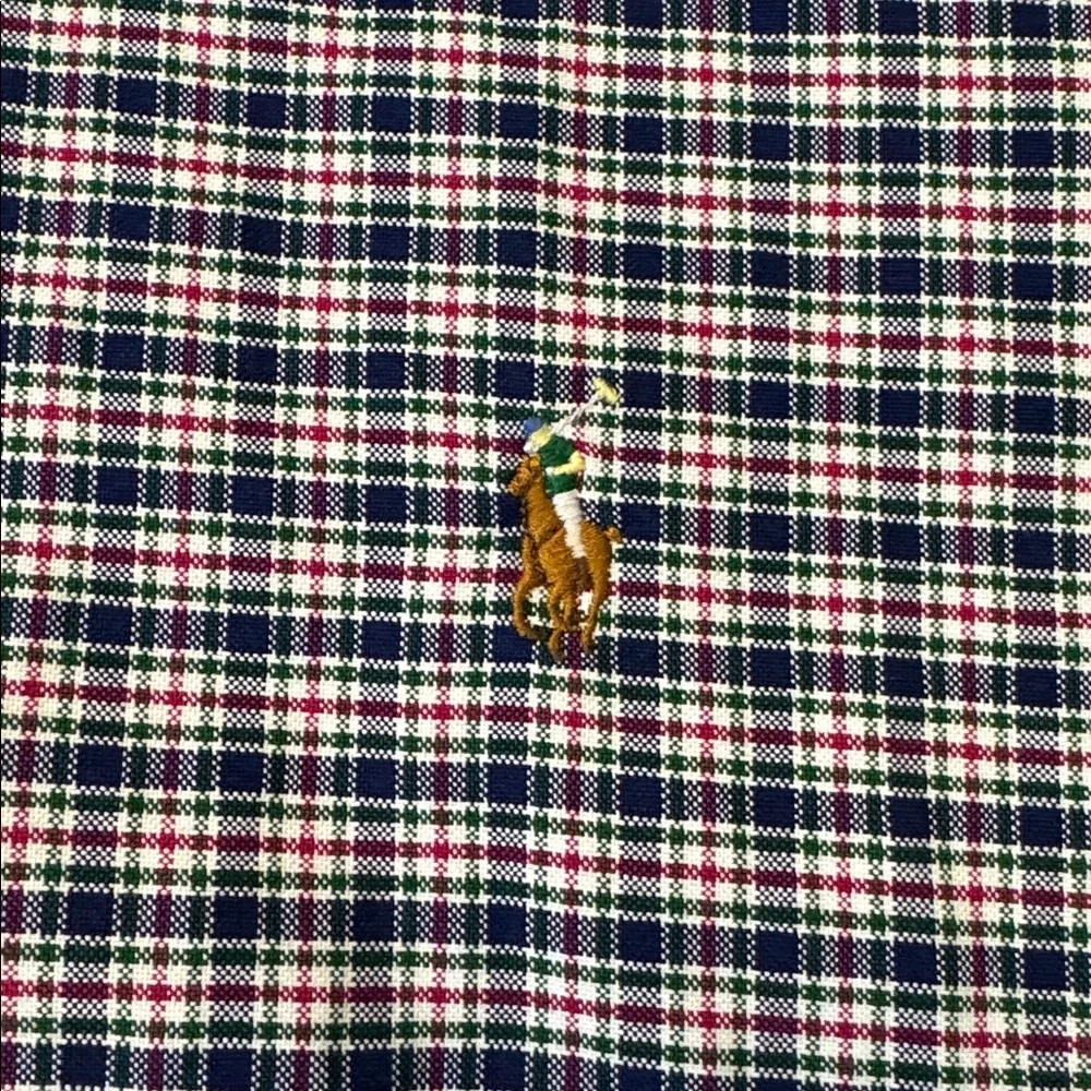 Polo Ralph Lauren mens 2XLT Tall blue purple check plaid button up oxford shirt